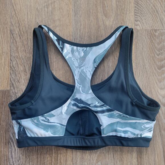 Athleta Green Marble Triple Dare Sports Bra Size Large - Picture 2 of 5